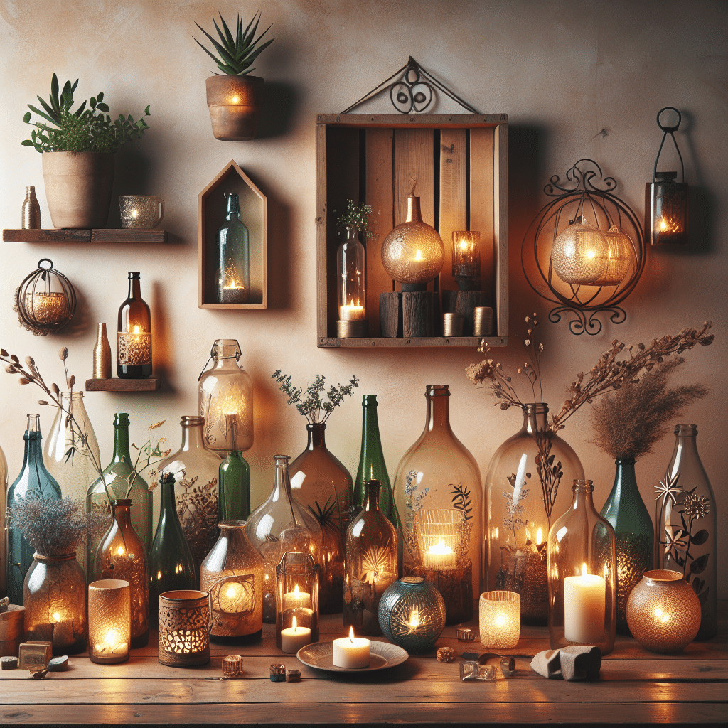 repurposing bottles for home decorations