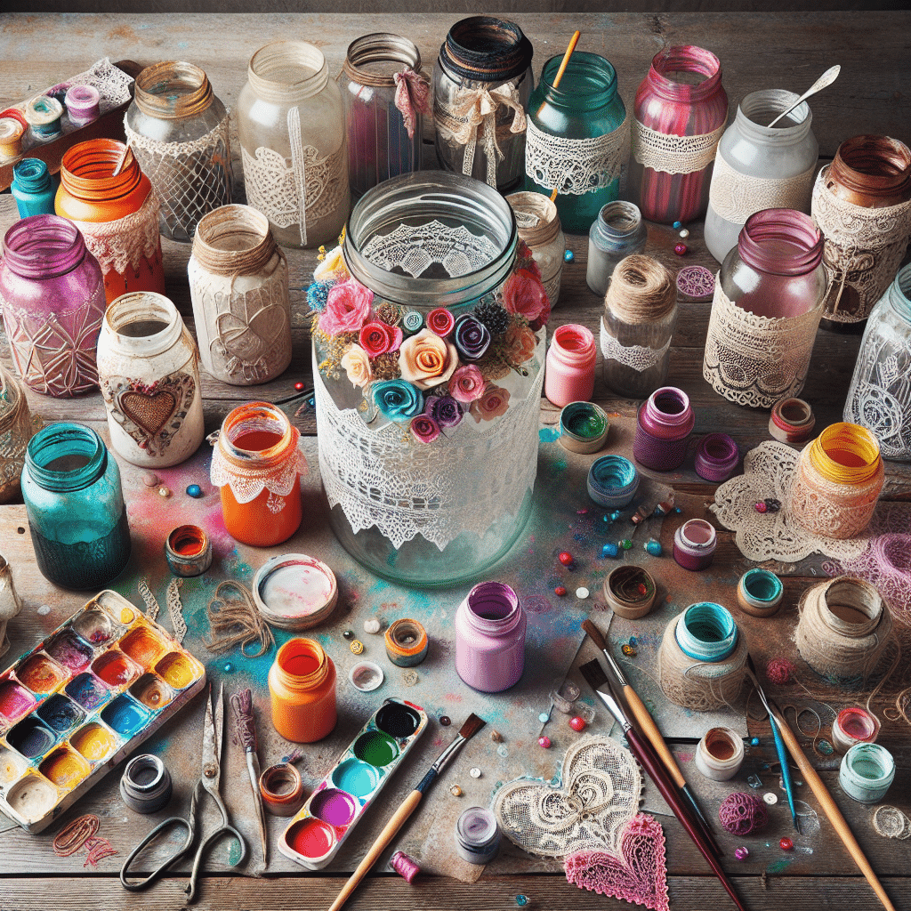 turning old jars into decorative vases