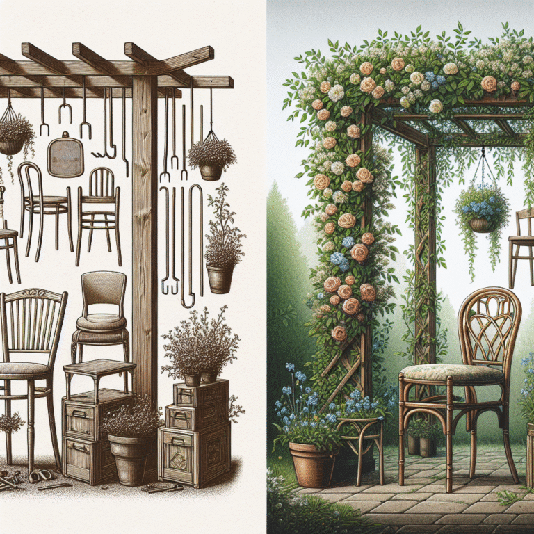 Building a Garden Trellis from Repurposed Chairs