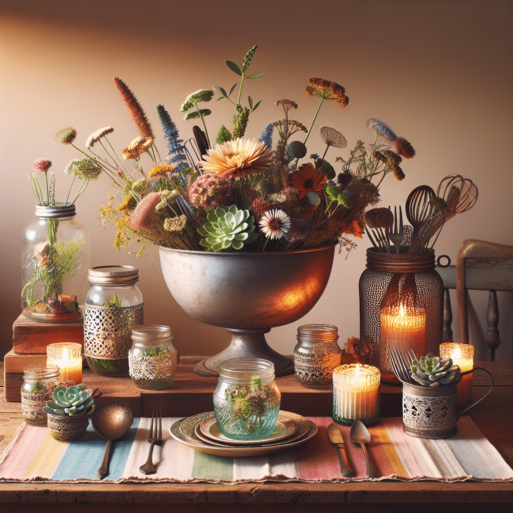 diy centerpieces from old household items