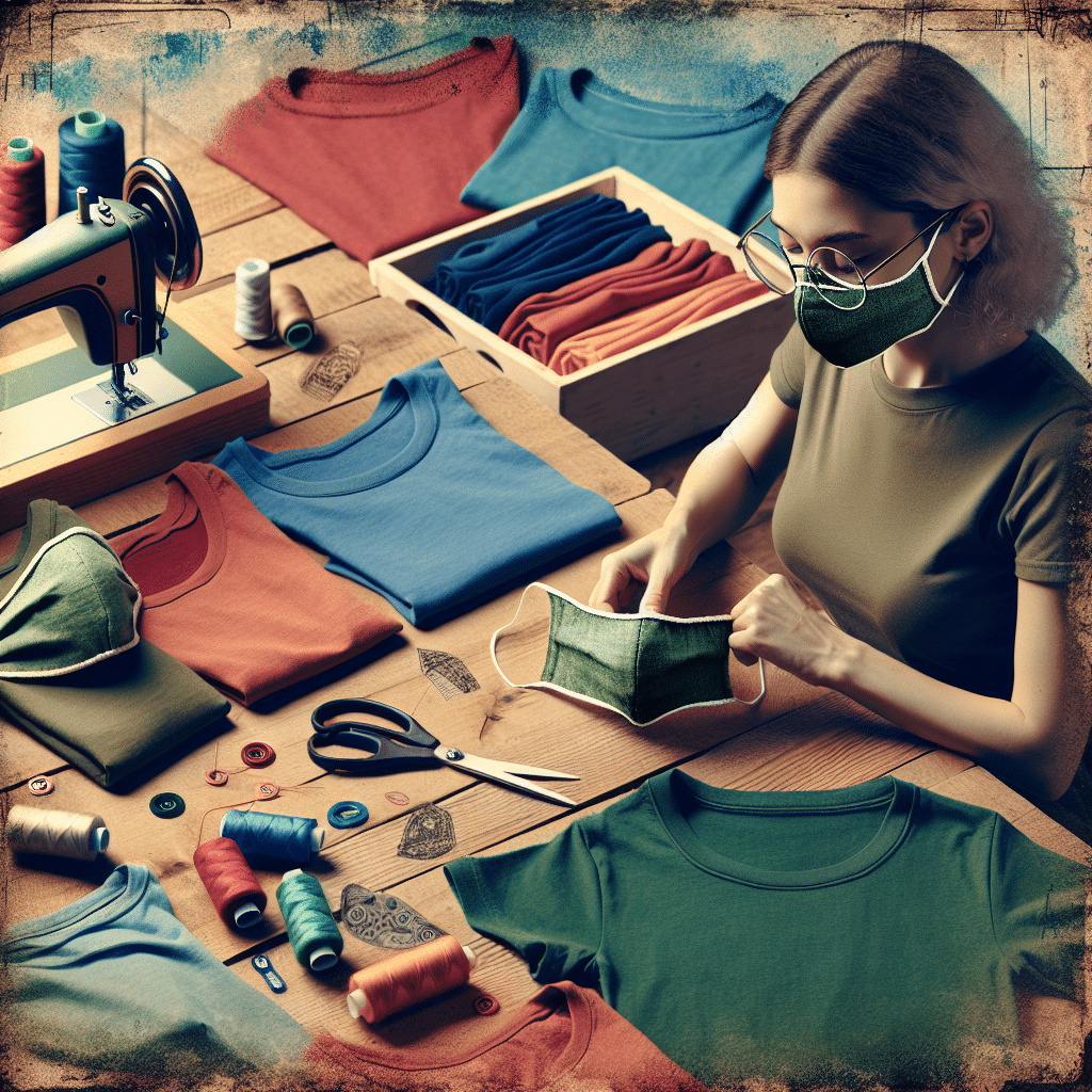 turning old t-shirts into fun face masks