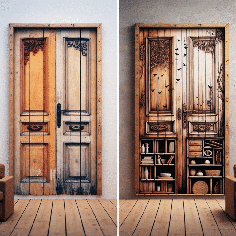 transforming old doors into decorative pieces