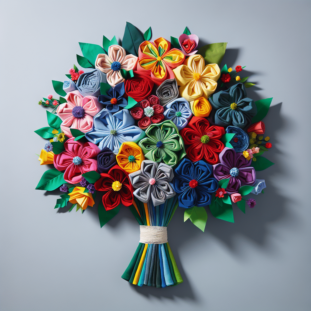 t-shirt flower bouquet craft