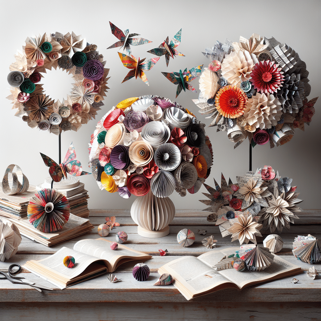 fun DIY paper crafts from old magazines: turning pages into art