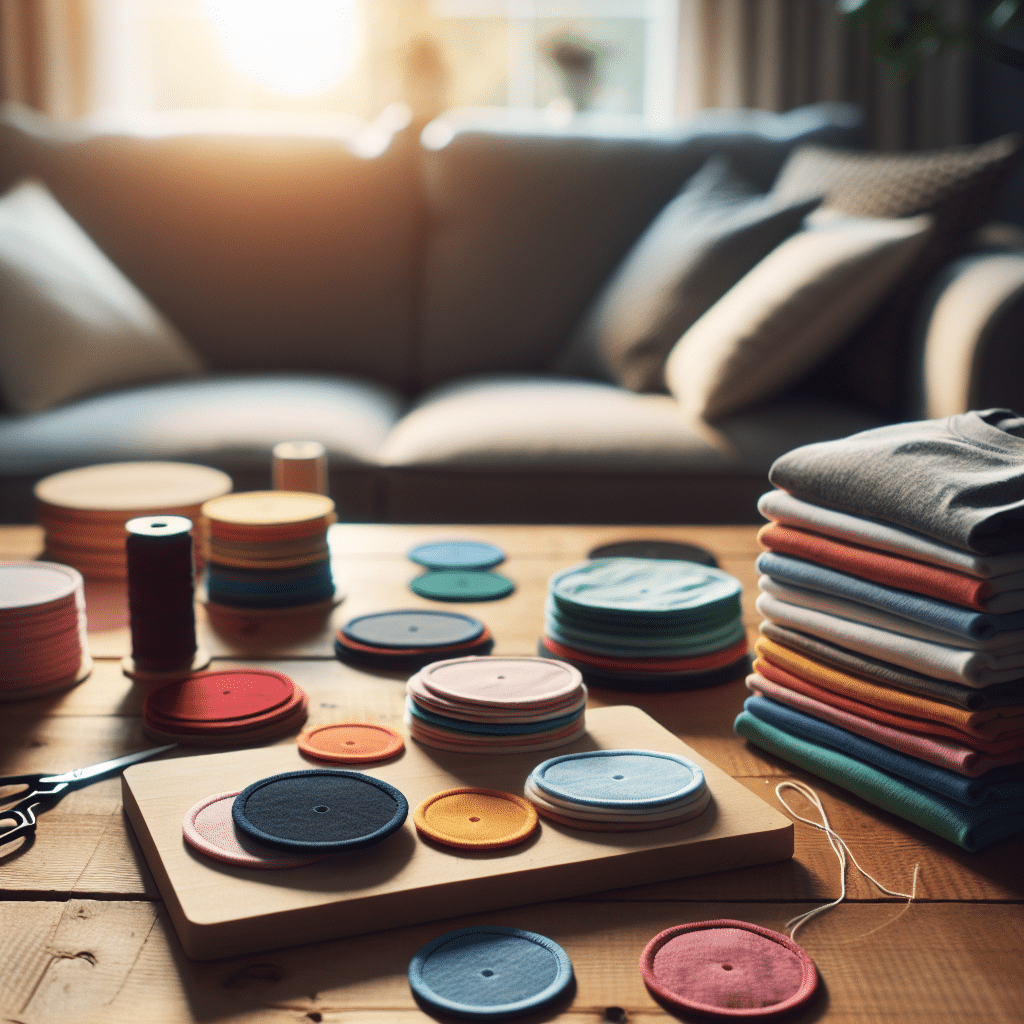 creating t-shirt coasters with simple sewing