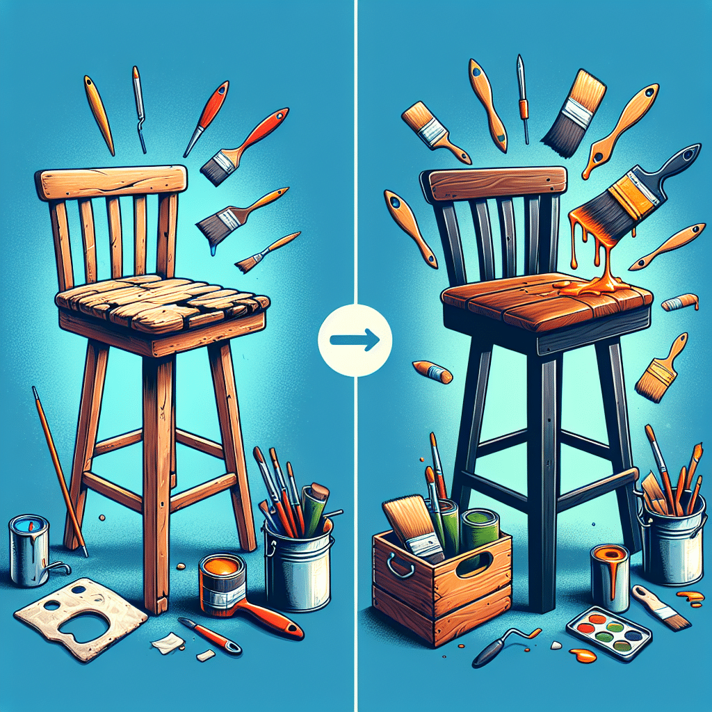 Creating a Trendy Bar Stool from Old Wooden Chairs